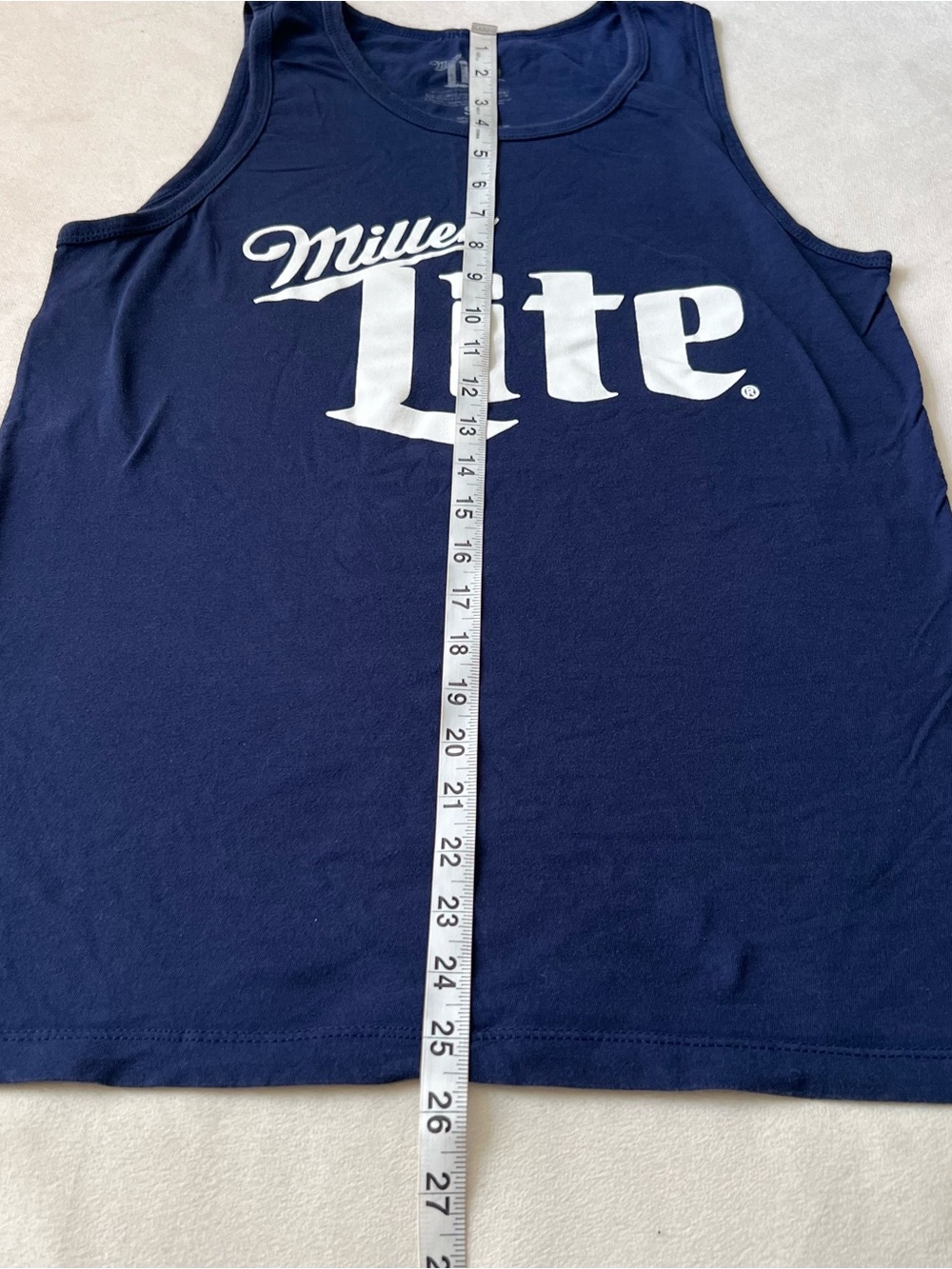 Miller Lite Navy Logo Tank Top - Men's Sleeveless Tee - Picture 5 of 6